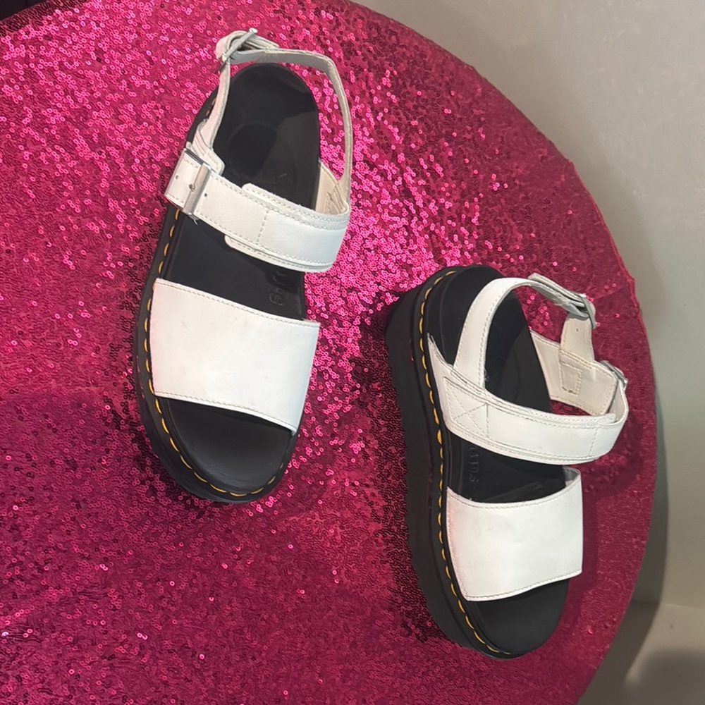 Dr. Martens Black and White Platform Sandals - Picture 3 of 8